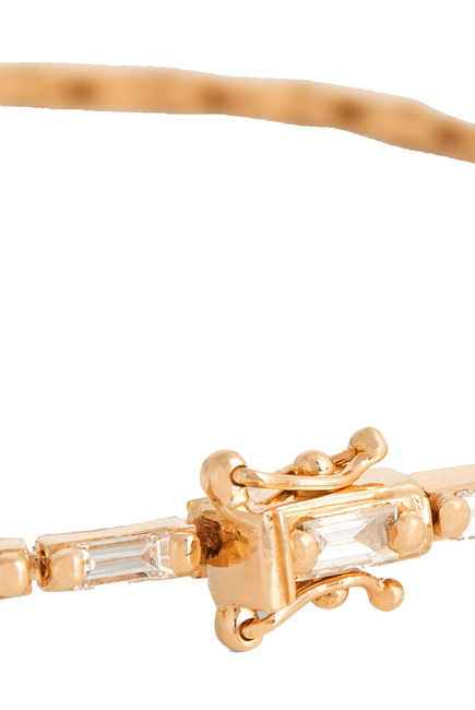 Linear Tennis Bracelet, 18k Yellow Gold & Full Diamond